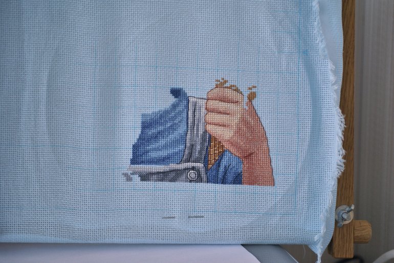 Процесс вышивки "Пеппи - длинный чулок" - 2