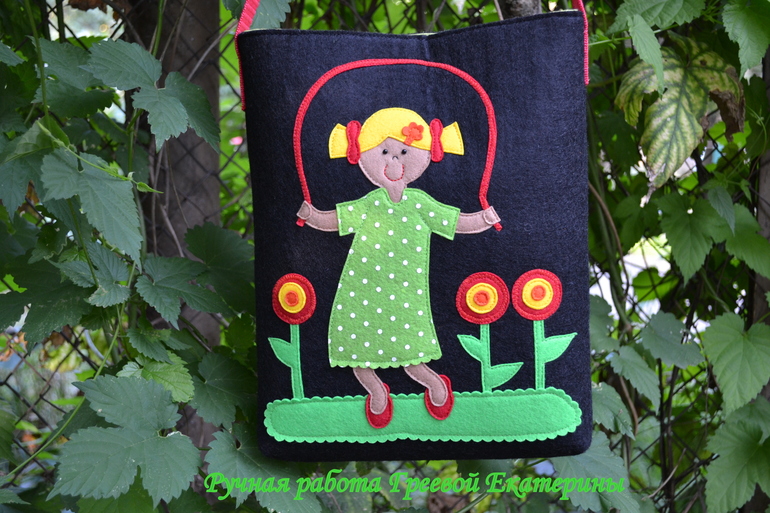 Детская сумочка из ФЕТРА и ТКАНИ под названием