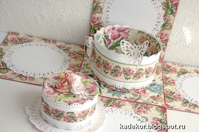 коробочка с тортиком-шкатулкой внутри