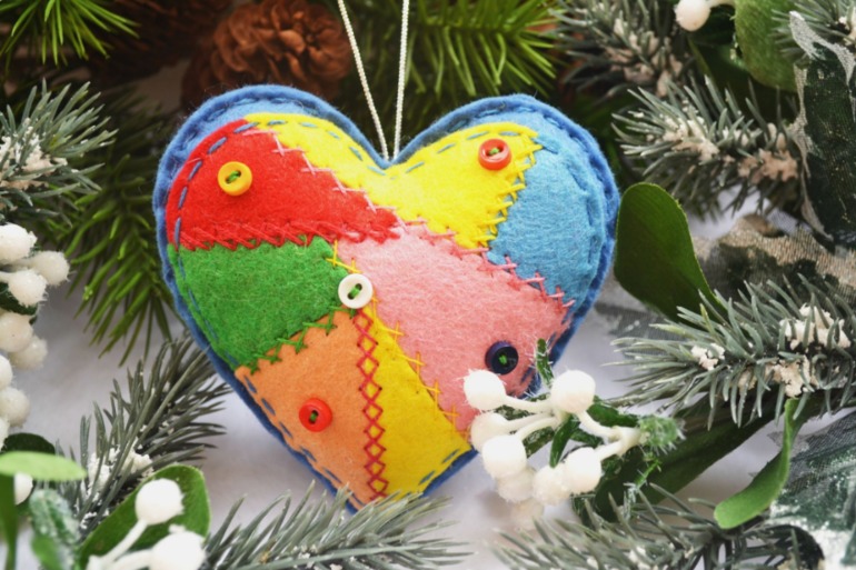 Набор елочных игрушек "Лоскутные"