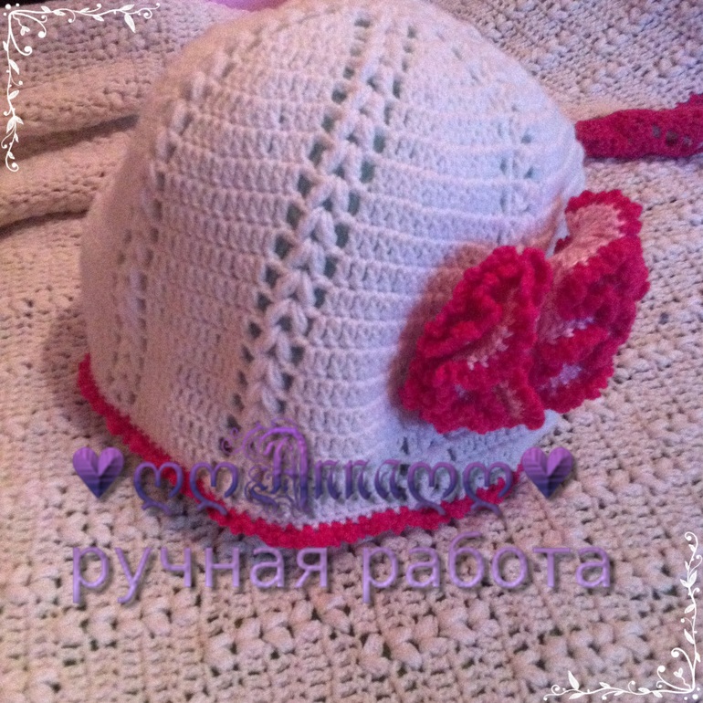 Связала для дочи летнюю шапочку!