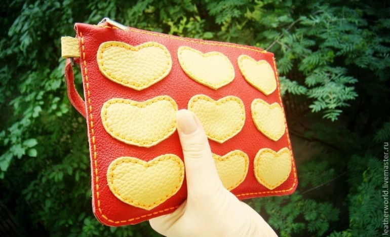 Кожаные кошельки-косметички)