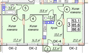 Перепланировка трешки