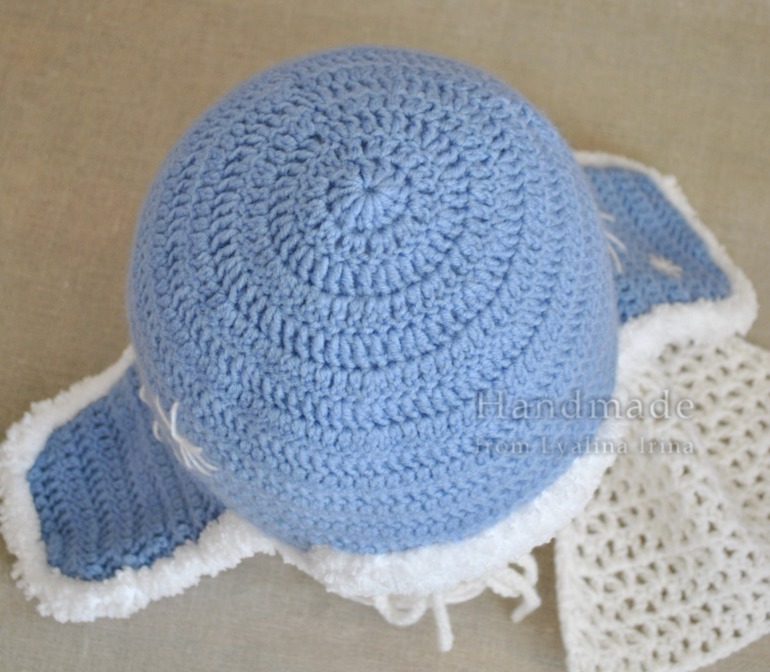 Зимняя шапочка-ушанка Изморозь (по описанию Марины Трикоз)