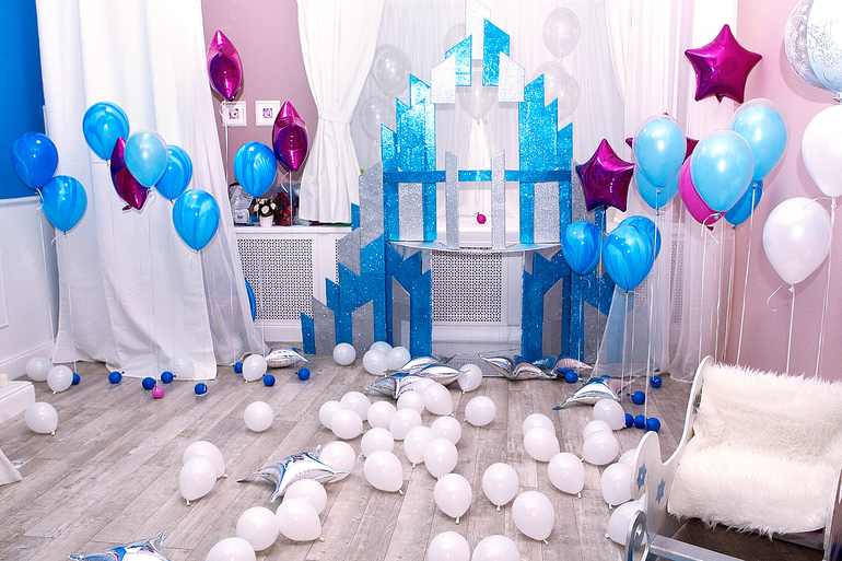 Воздушные шары Композиция С днем рождения в стиле Холодное сердце
