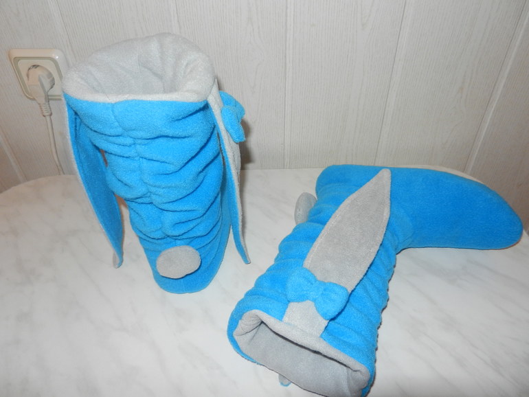 Мои новые  удлинённые модели" домашние угги"(тапки - зайки)