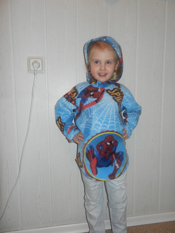 анорак с капюшоном из флиса для мальчика