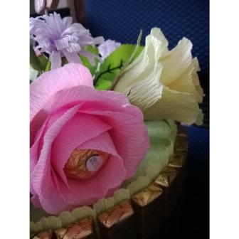 Мой первый торт, первый букет из конфет