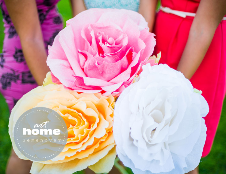 Бумажные розы для фотосесии