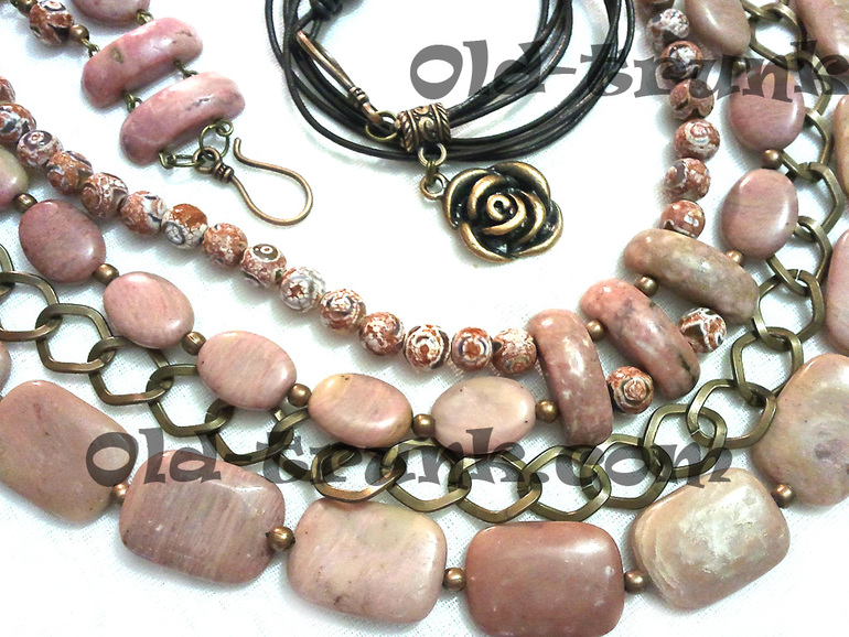 Трансформер. Комплект с родонитом.