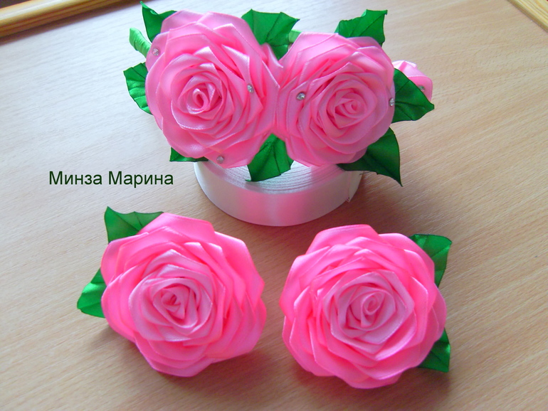 Набор - Розочки (ободок и резиночки)