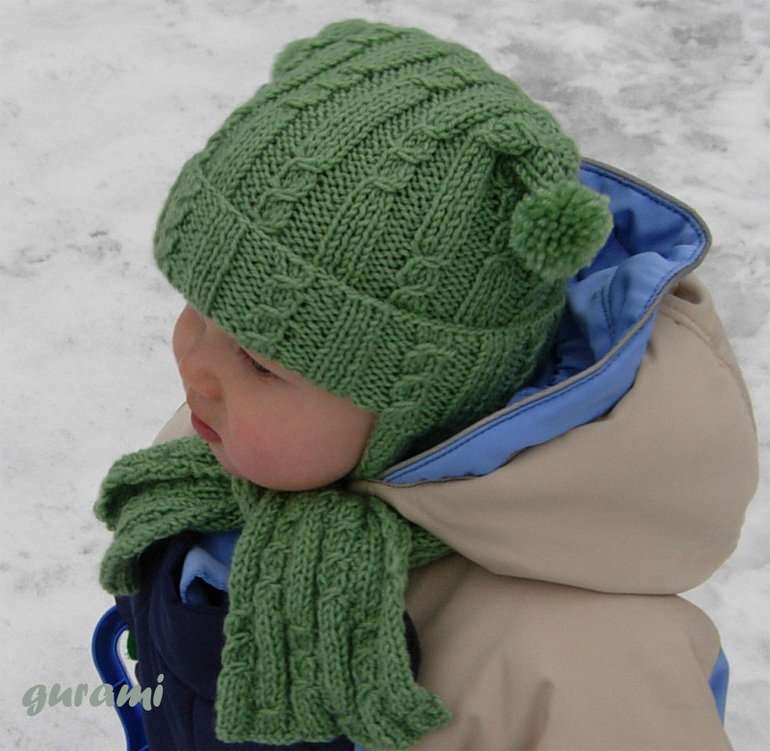 Детская шапка с ушками зимняя вязаная для девочки GSK-86