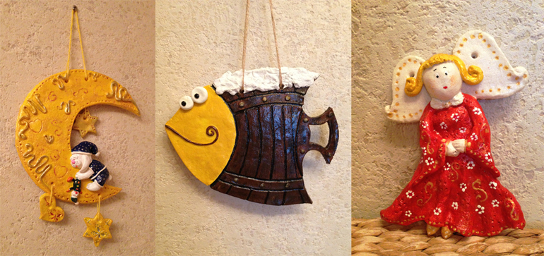 Мои первые мукосольки:) Заяц на Луне, Рыбка, Фея