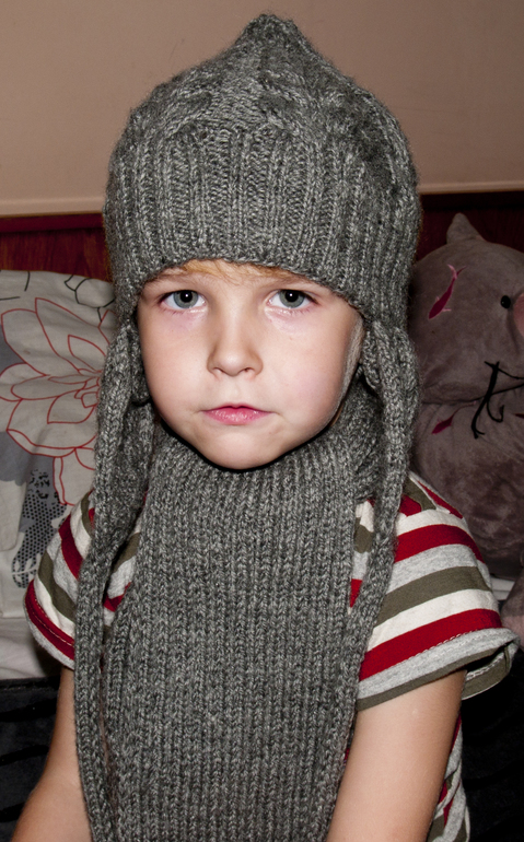 Шапочка и шарф для сына