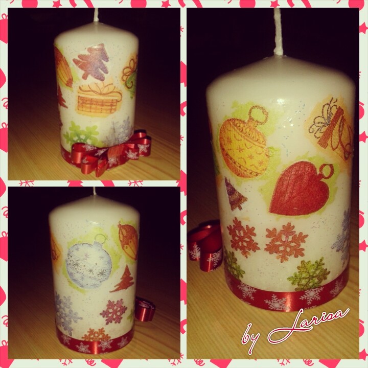 Декупаж свечи