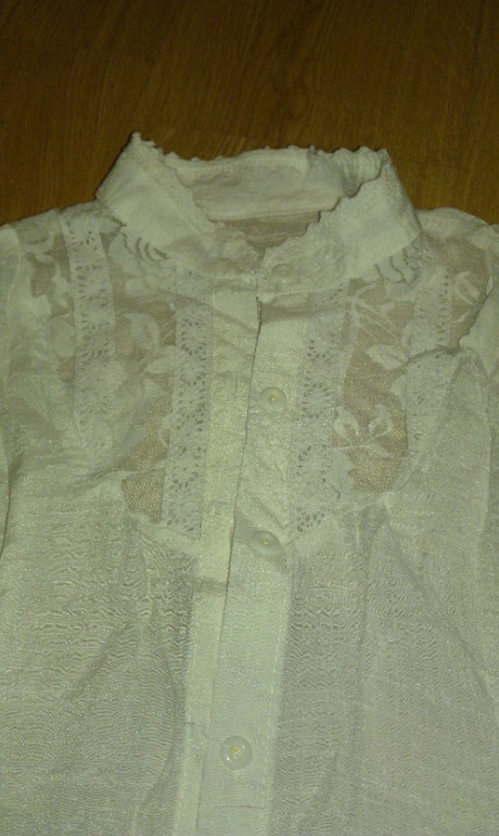 Длинная летняя рубашка с кружевами, размер 42.