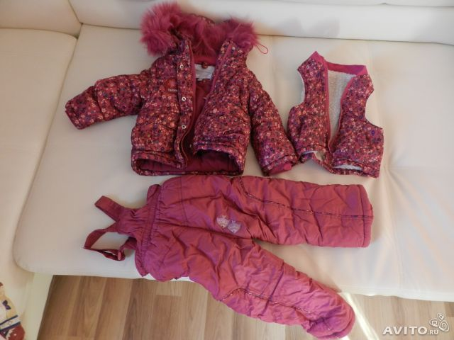Зимний еомплект-тройка на девочку 80 размер 1000р