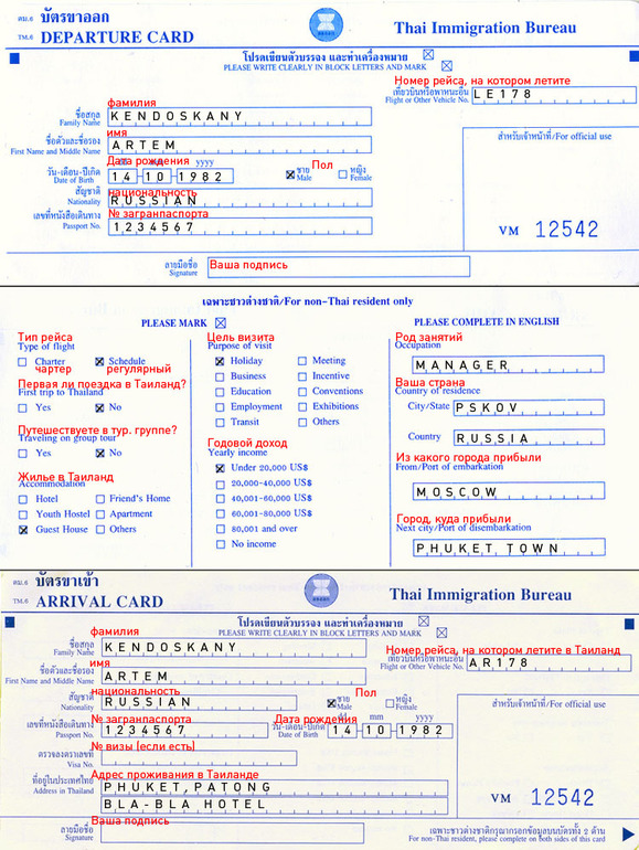 миграционная карта