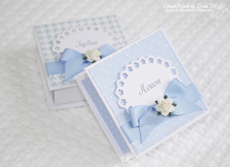 Коробочки для памятных вещей новорожденного малыша.