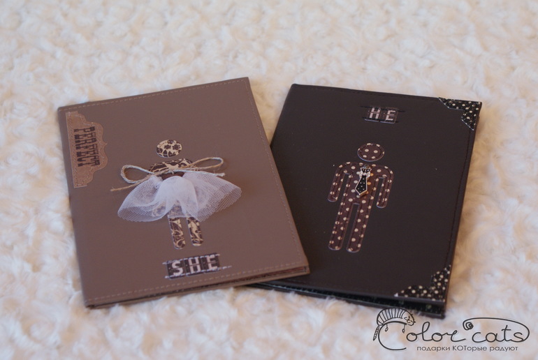 Две обложки на паспорт "Он и Она"