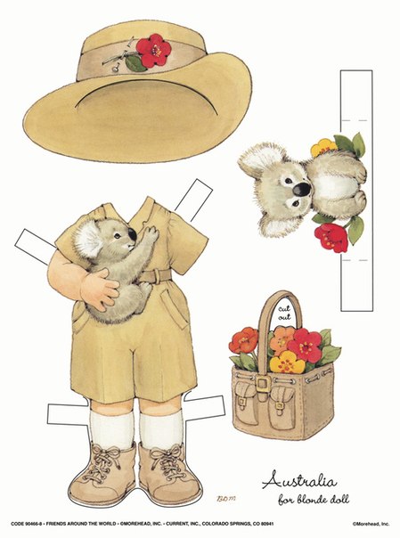 Картонные куклы с одеждой разных народов мира