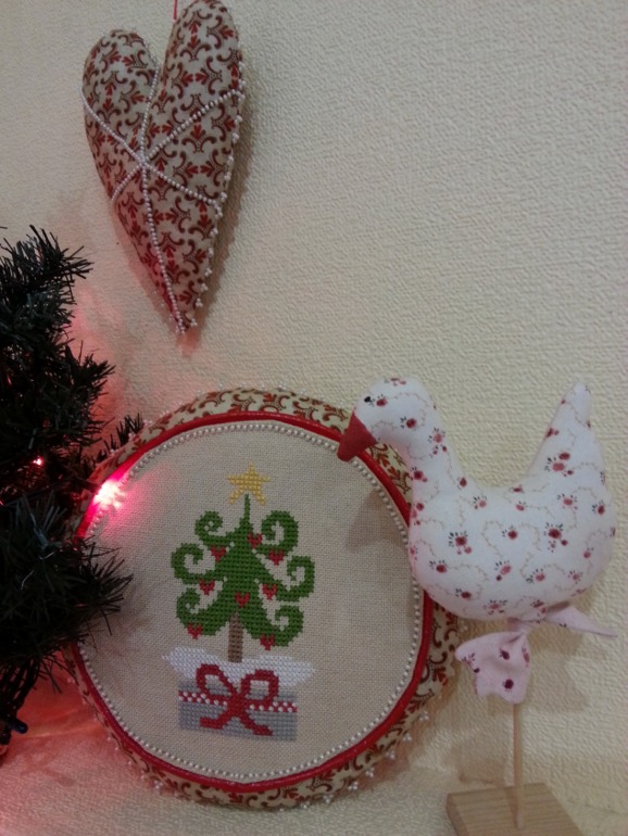 Новогодний комплект. Мини-подушечка и сердечко.