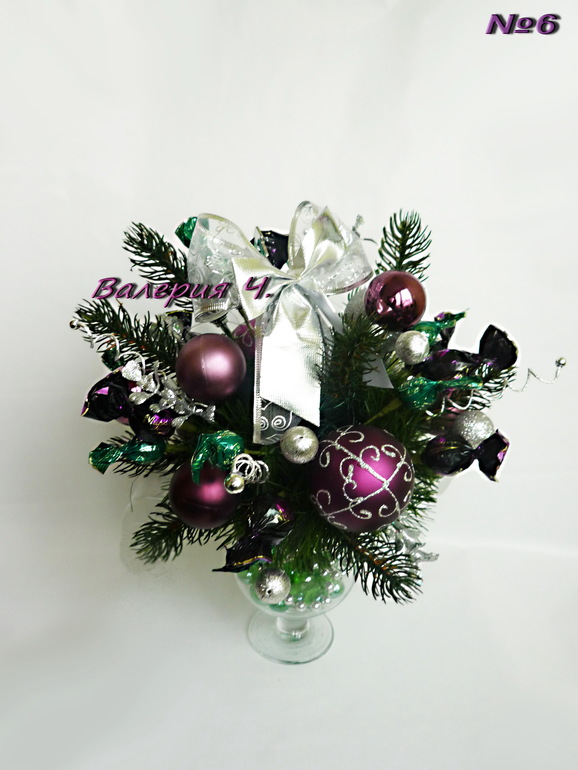 Новогодние конфетные композиции в наличии и на заказ