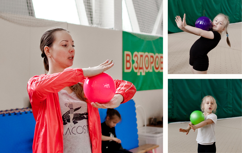 Тренировка по художественной гимнастике. Часть 2.