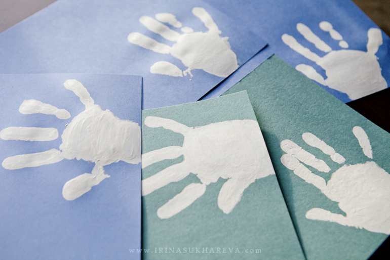 Мастер-класс по созданию новогодней открытки - команда снеговиков