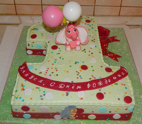 Единичка с розоым слоником))))