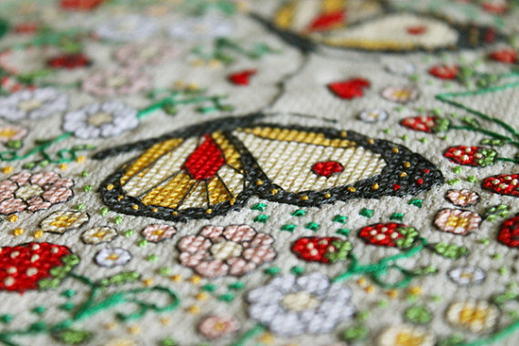 Клубничное сердце с бабочками