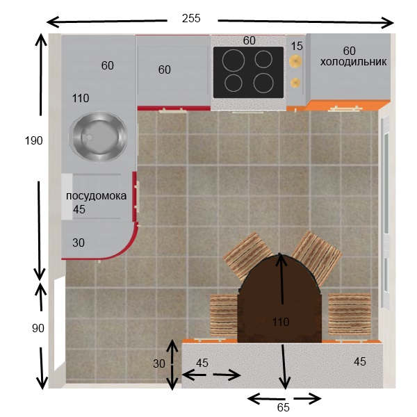 Спасите-помогите...не могу придумать нормальную планировку кухни.