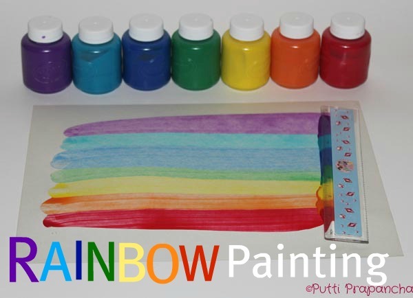 Рисуем радугу красками