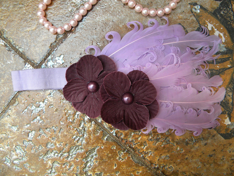 Для самых изысканных модниц!Повязки перьевые со стразами swarowski.