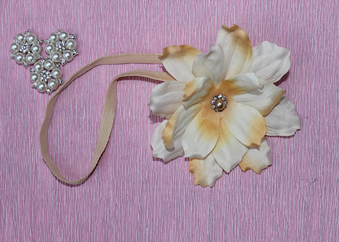Повязки с цветами и стразами swarowski ручной работы