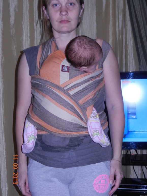 Май-слинг "Капучино/терракота мелк. полосы" новый