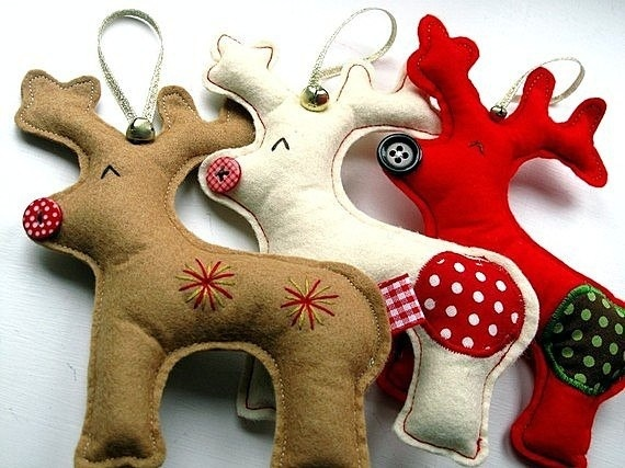 Новогодние игрушки из фетра и не только