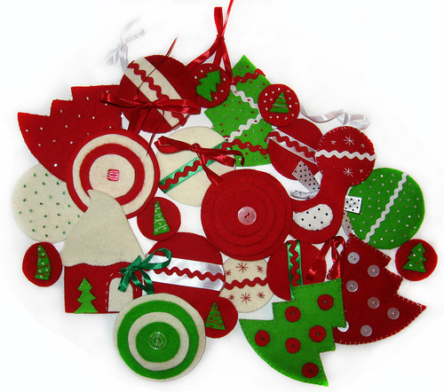 Подборка для вдохновения елочных игрушек и интересных деталей к Новому году из ФЕТРА