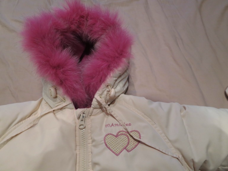 Зимний комбинезон пух для девочки 9-12 мес