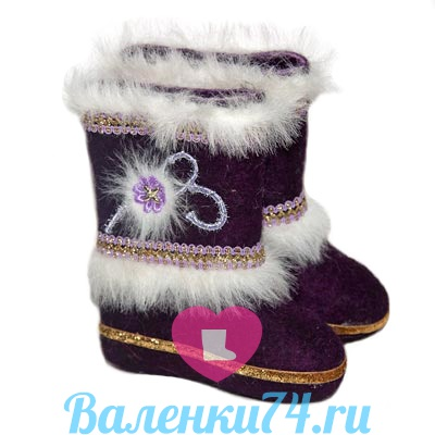 Теплые валенки-самокатки, ручная работа