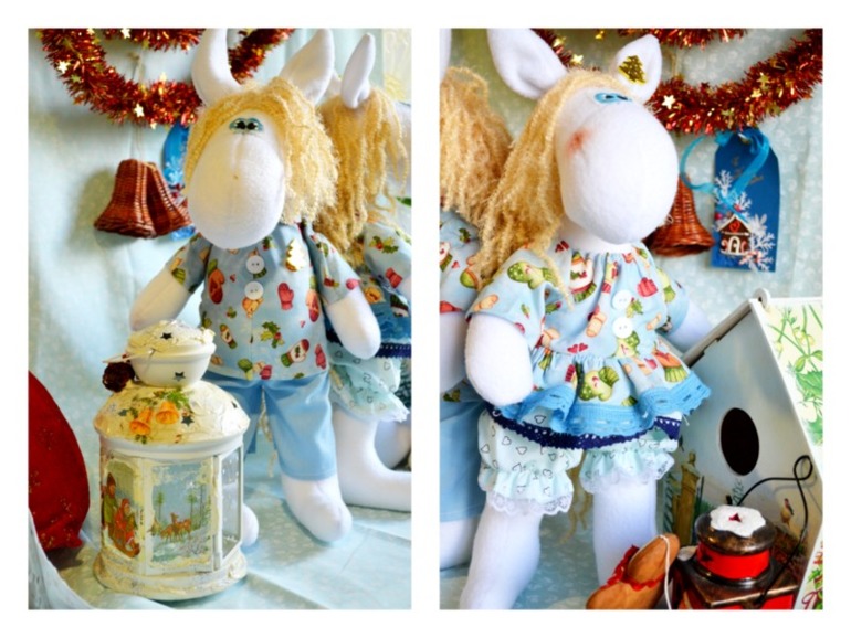 Лошадки Новогодние в голубом!