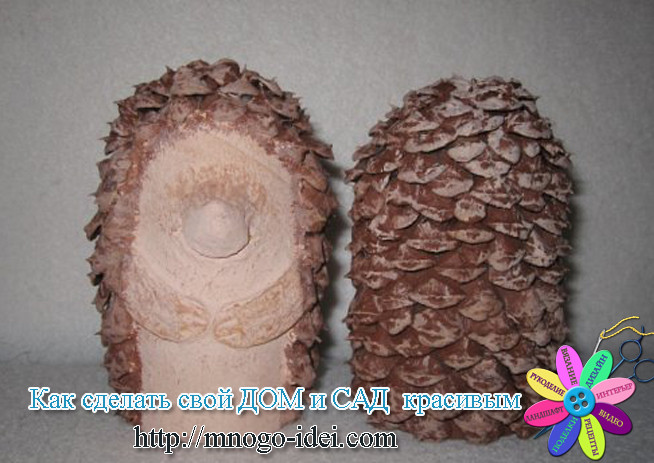 ежики из шишек