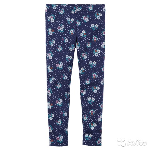 Carters синие лосины в цветочек