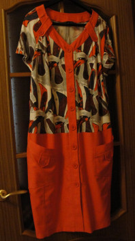 Платье летнее коралловое р.50-52