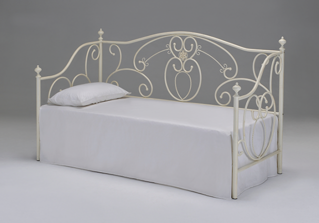 Кровать 90х200 см с метал. ковкой белого цвета