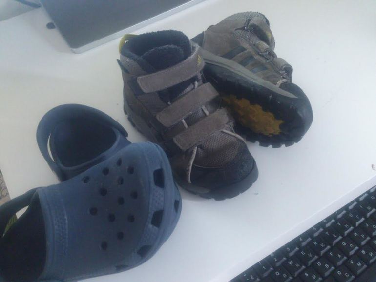 Обувь на мальчика теплые полуботинки ADIDAS 16 см и Crocs размер 8|9