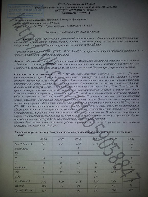 Нужна поддержка малышке Вике Никитиной 10 мес.