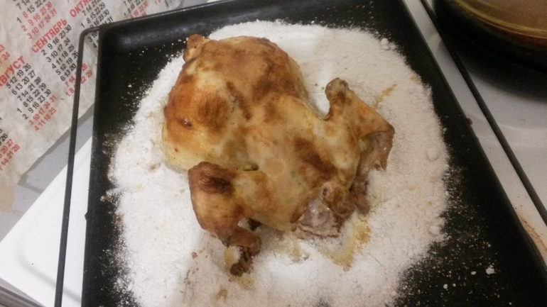 курица на соли в духовке