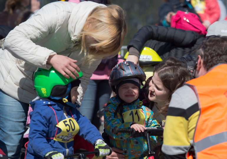 Первая беговелогонка Марка. 26.04.2014.