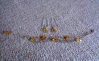Браслет и серьги из серебра 925 и цитрина